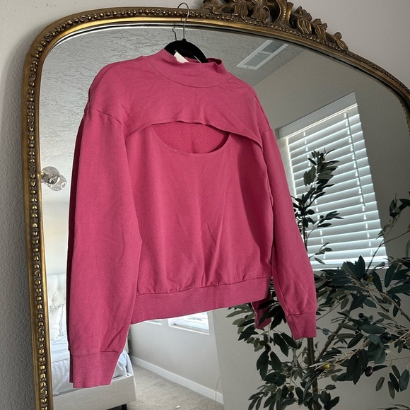 Anthropologie Cut-Out Funnel Neck Sweatshirt - Picture 7 of 7